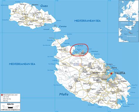 bugibba malta map.